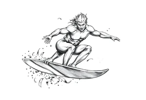 calm silver surfer tattoo idea