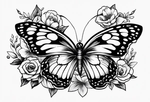 Butterflies and flowers tattoo idea