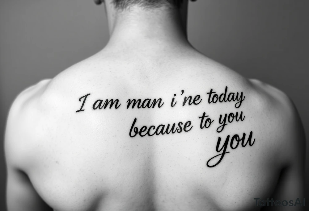 i am the man i am today because of you on the right forearm tattoo idea