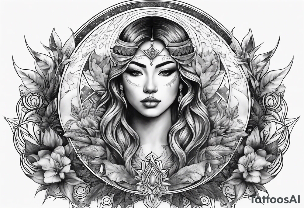 sacred moon tattoo idea