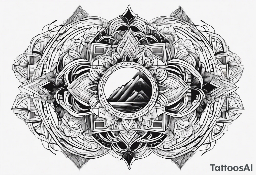 Fine line, earthy elements tattoo idea
