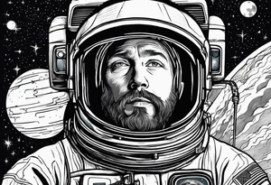 A person looking up at space tattoo idea
