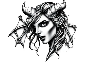 Demon girl tattoo idea