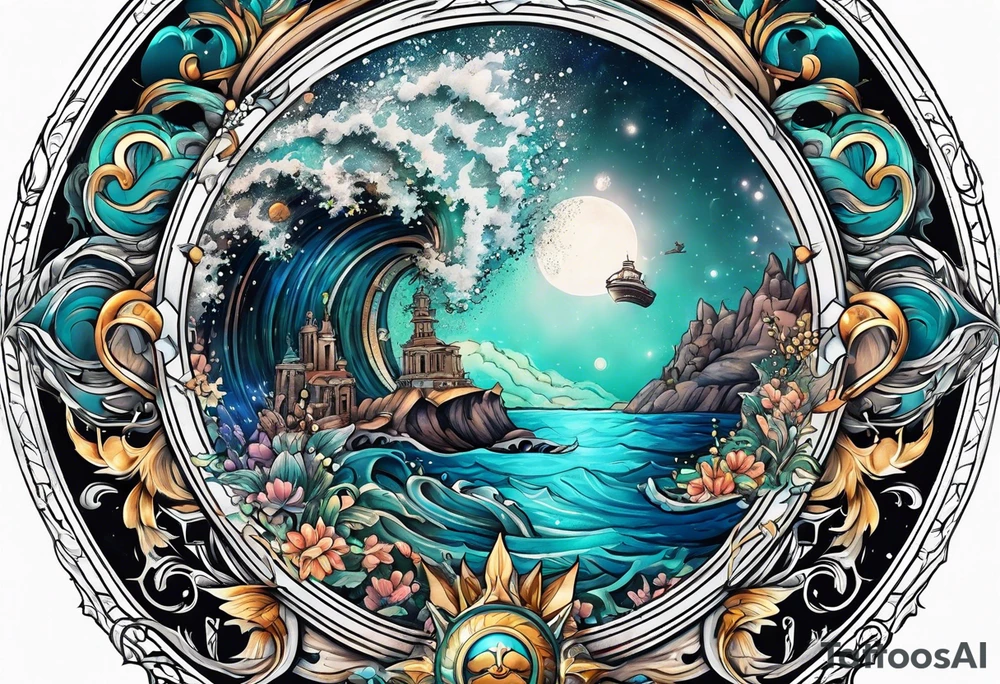 Neptune planet tattoo idea