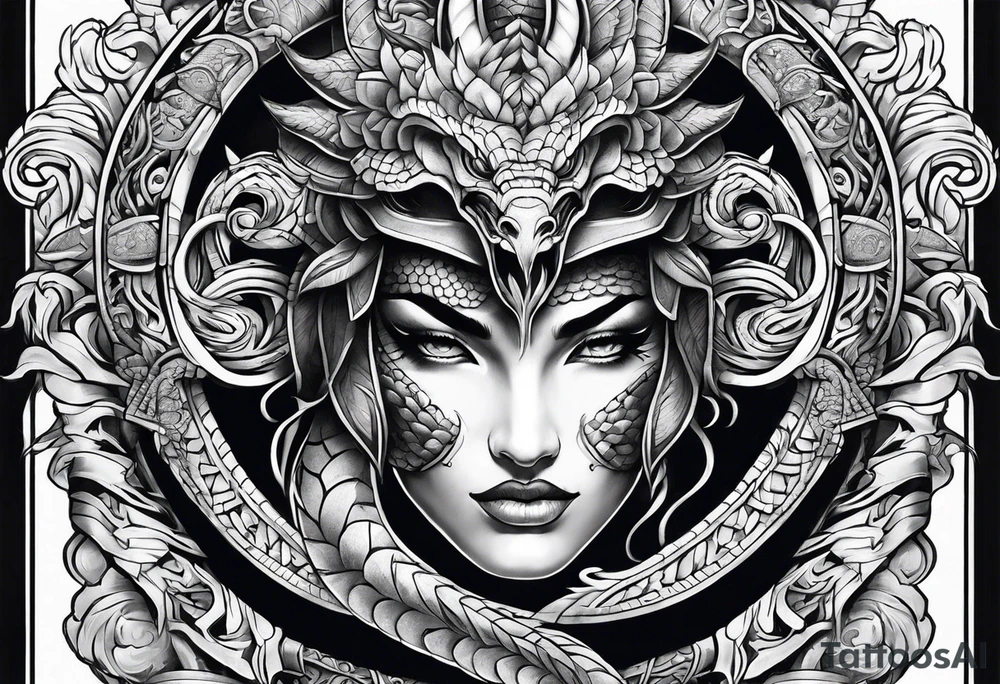 quetzalcoatl snake sleeve tattoo idea