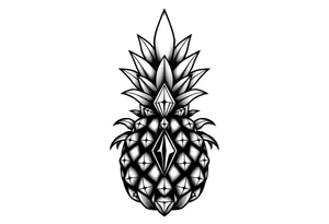 Majestic crown pineapple ,vagina, anus ,diamonds tattoo idea