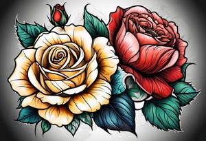 animal flower rose, sunflower, tattoo idea