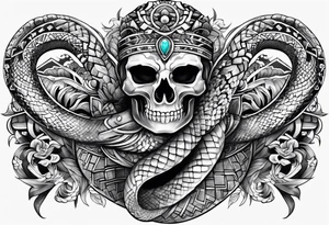 aztec snake sleeve tattoo idea