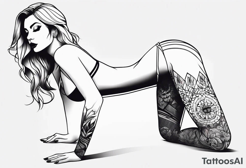 Female on all fours tattoo idea