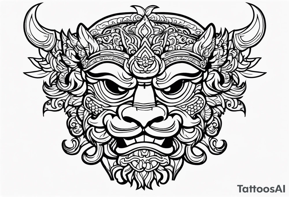 Balanise Barong side view tattoo idea