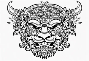 Balanise Barong side view tattoo idea