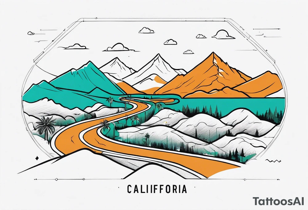Roadmap from California 1:100000 tattoo idea