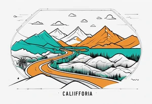 Roadmap from California 1:100000 tattoo idea