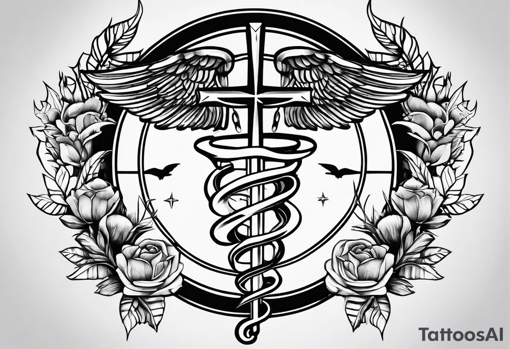 Staff of caduceus tattoo idea