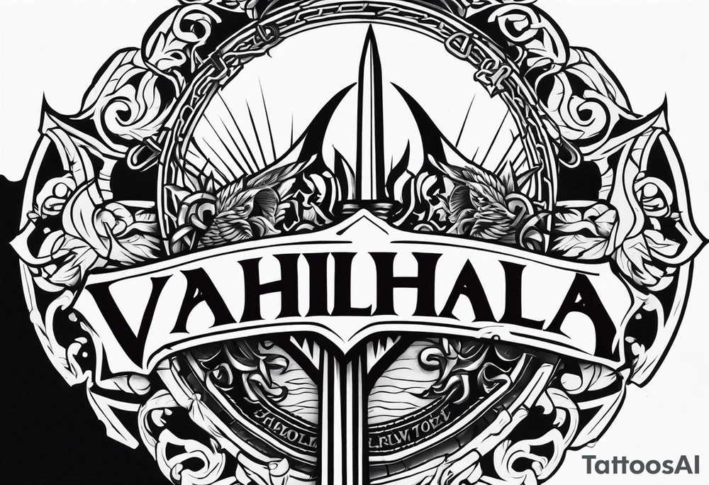 Valhalla 
Sword shield chain tattoo idea