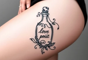 Love potion bottle tattoo idea