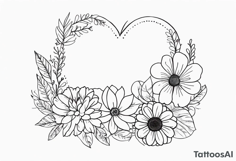 Love yourself first quote with flowers tattoo idea