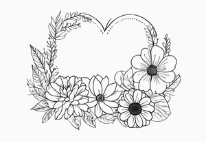 Love yourself first quote with flowers tattoo idea