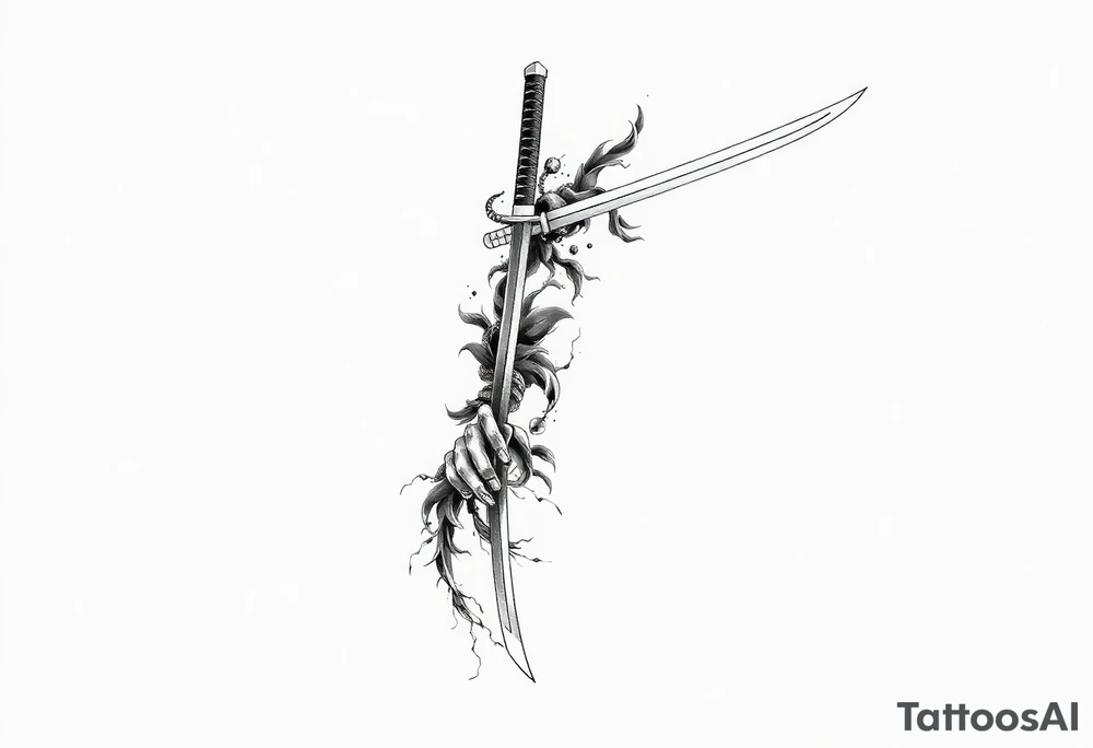 Japanese samurai katana tattoo idea