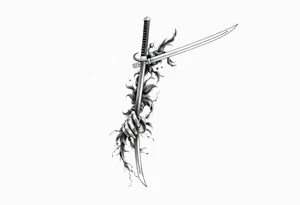 Japanese samurai katana tattoo idea