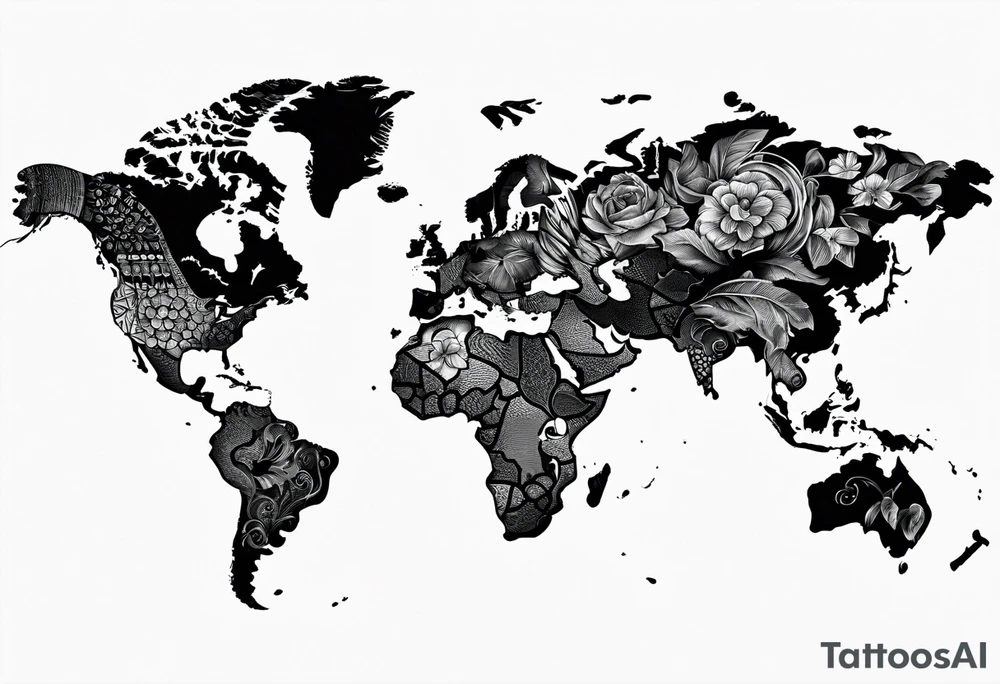 world travel tattoo idea