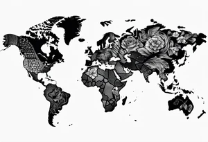 world travel tattoo idea
