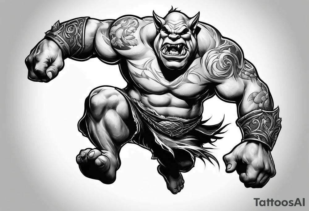 leaping ogre tattoo idea