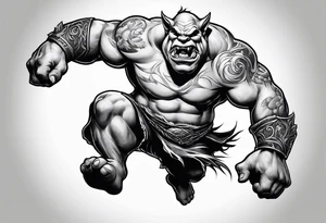 leaping ogre tattoo idea