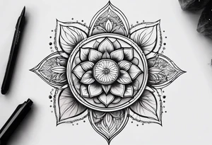 lotus flower sacred geometry tree of life tattoo idea