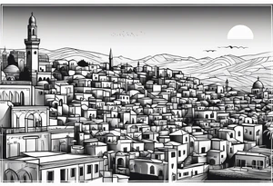 israel city vector tattoo idea