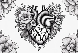 Heart made with violets tattoo idea