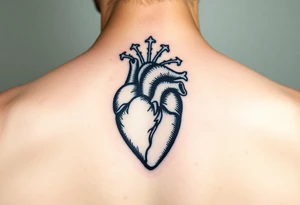 medieval heart woodcut tattoo idea