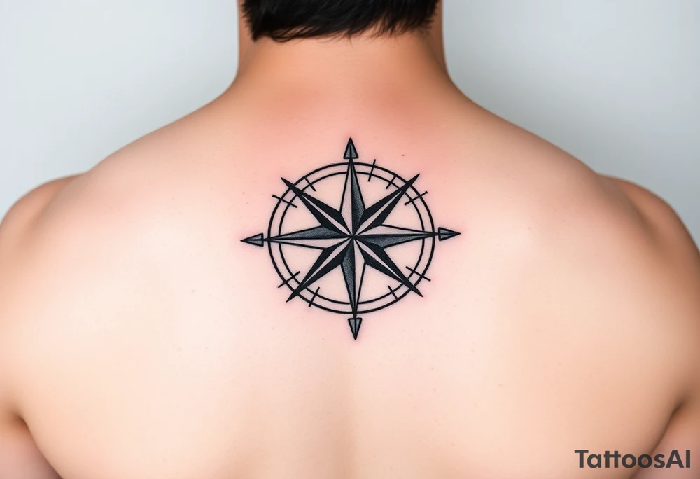 Double layered Compass rose tattoo idea