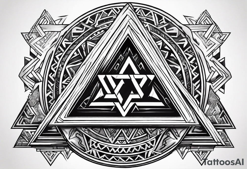 design a valknut tattoo with "om" symbol tattoo idea