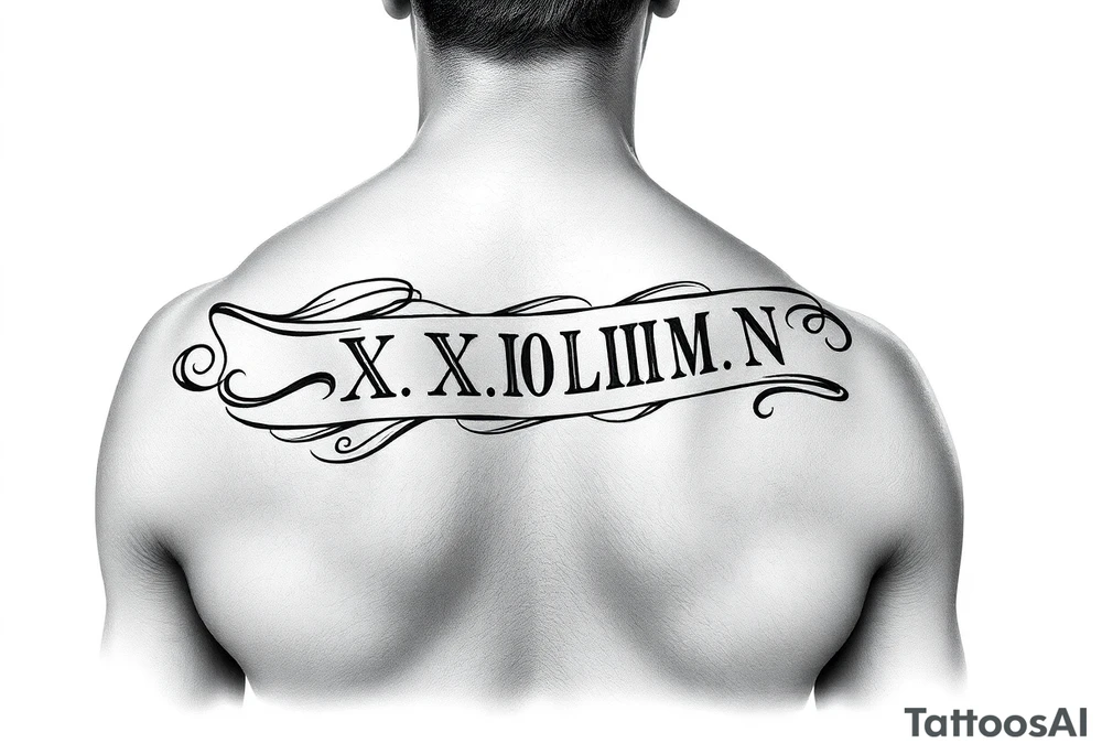 Roman numeral tattoo wrapped around your upper arm/shoulder tattoo idea