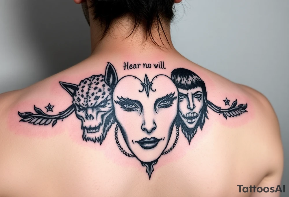 Hear no evil see no evil speak no evil for womem tattoo idea
