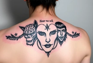 Hear no evil see no evil speak no evil for womem tattoo idea