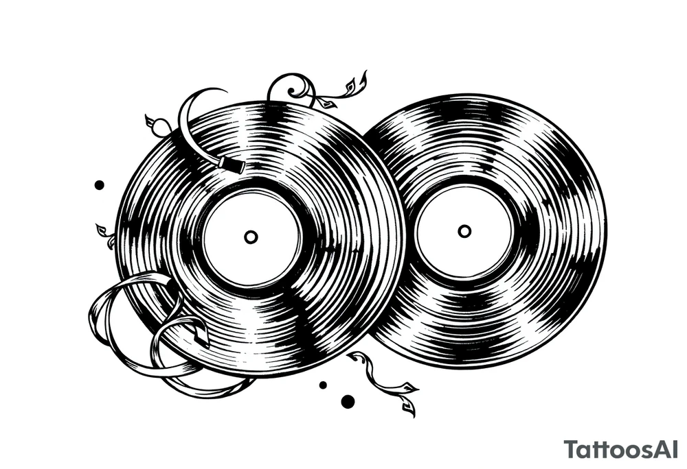 two vinyl records tattoo idea