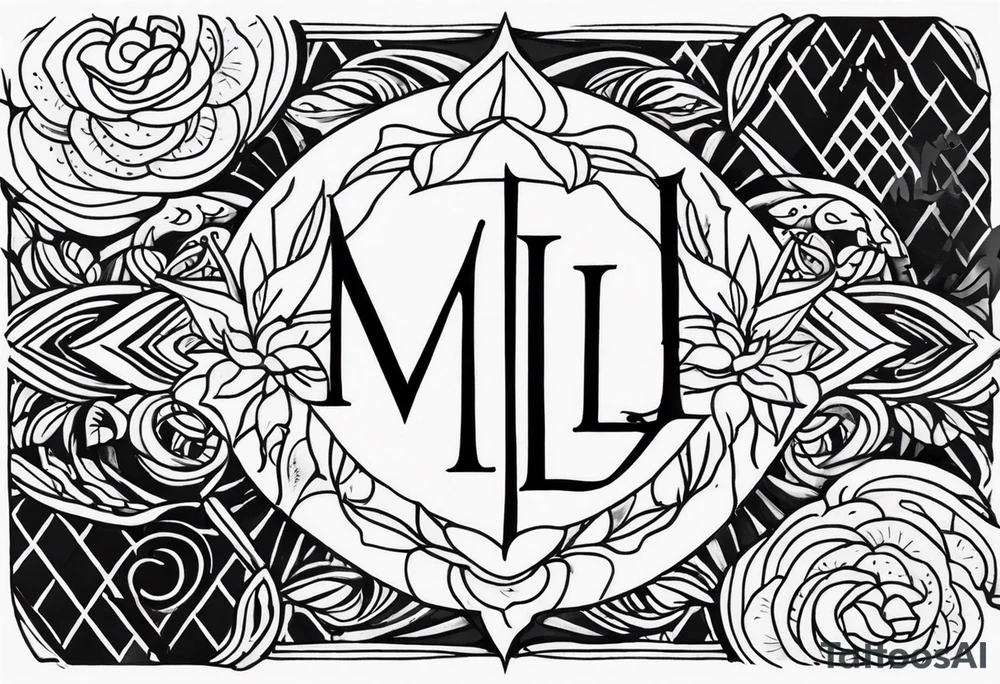 Create a small tattoo on the forearm with the initials MLJ, date of birth 22/09/22 in the style of a moluccan tattoo tattoo idea