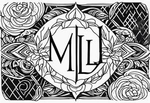 Create a small tattoo on the forearm with the initials MLJ, date of birth 22/09/22 in the style of a moluccan tattoo tattoo idea