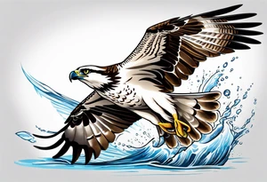 osprey catching fish tattoo idea