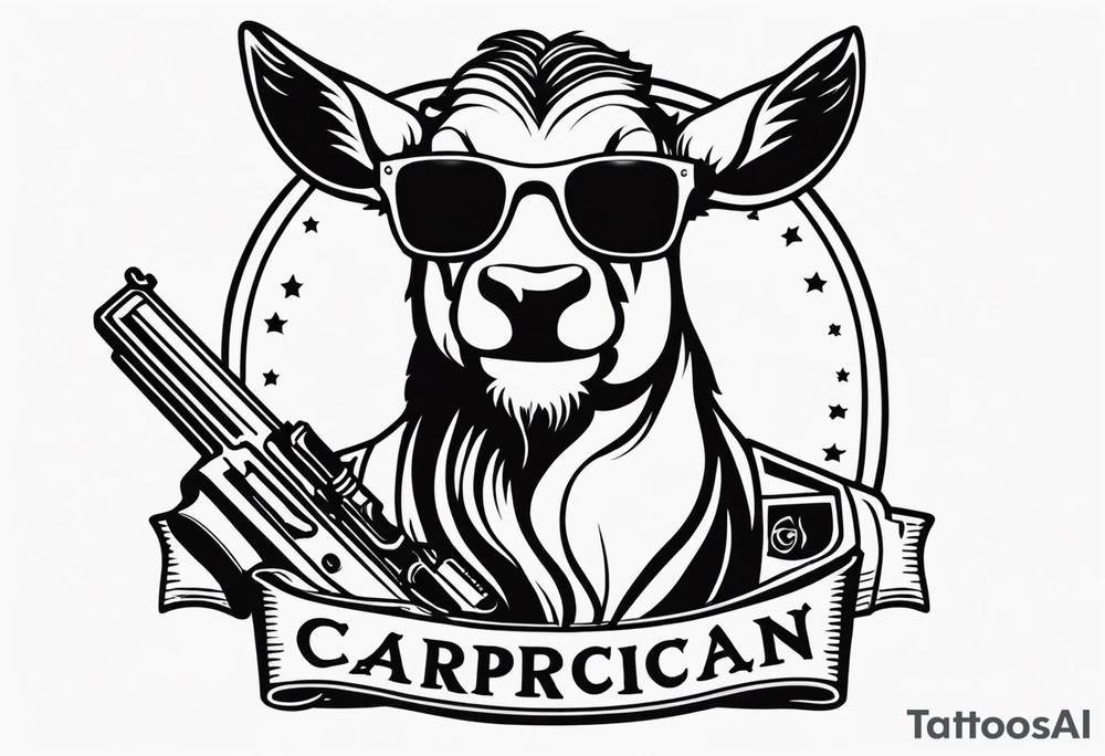 capricorn with sunglasses and a shotgun tattoo idea