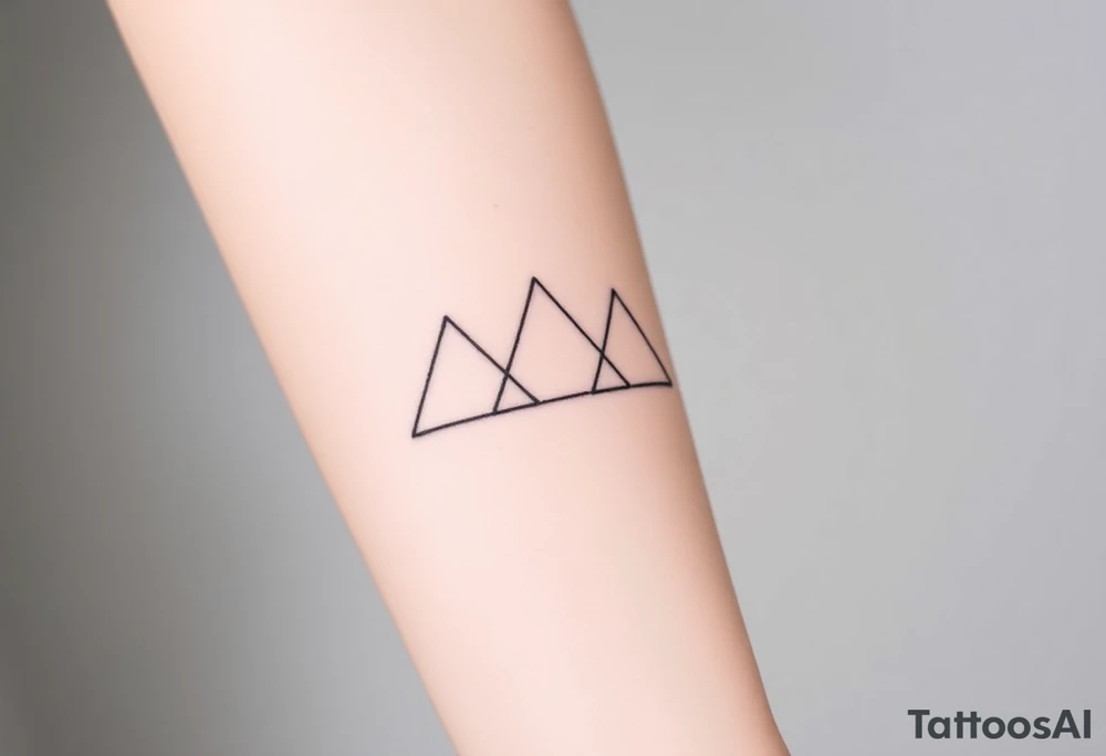 Simple three triangles intertwined prepresenting past present future tattoo idea