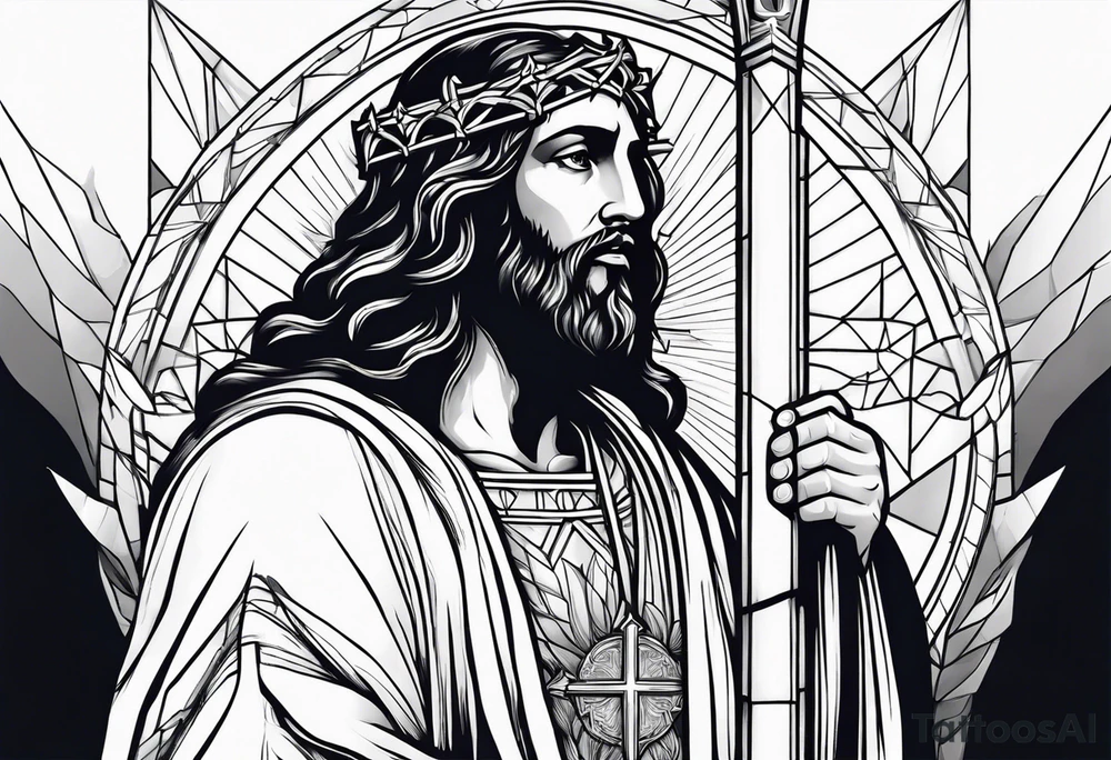 jesus qui porte sa croix tattoo idea