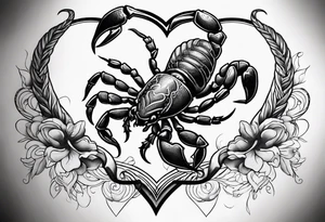 Scorpion with hearts tattoo idea
