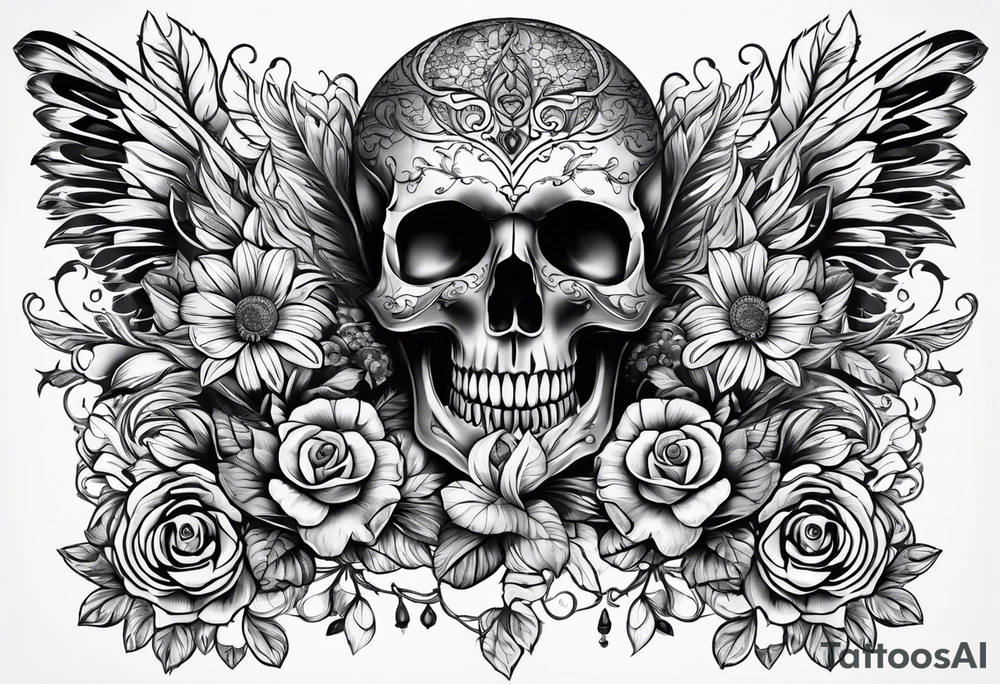 Skull pattern tattoo idea