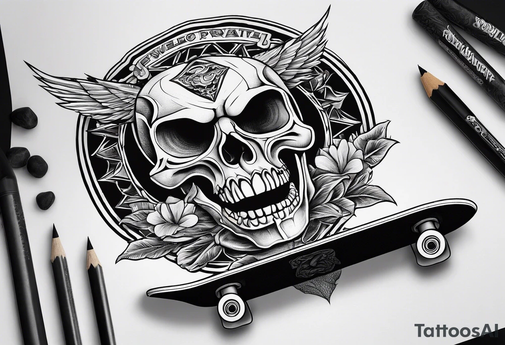 Skateboarding Powell Peralta logo tattoo idea