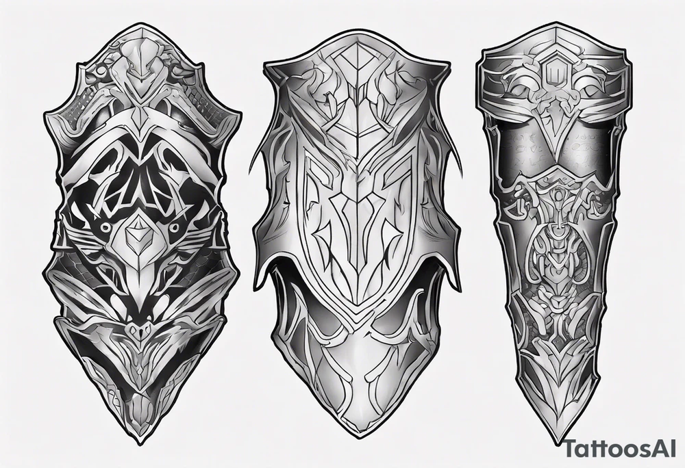 Upper leg armor tattoo idea