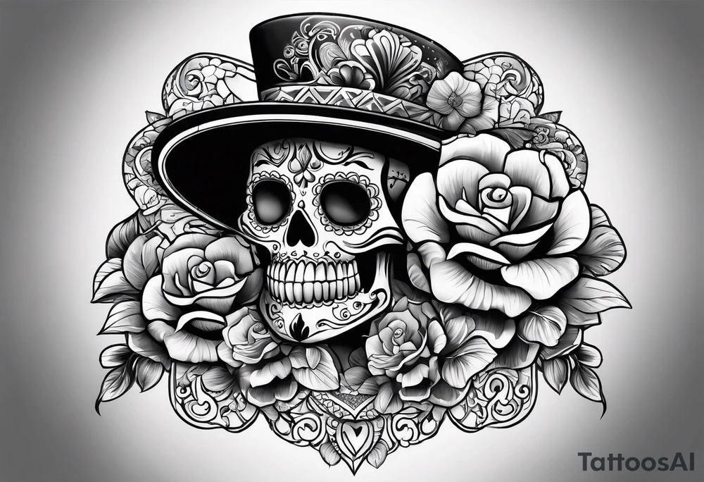 Mexico day of dead tattoo idea
