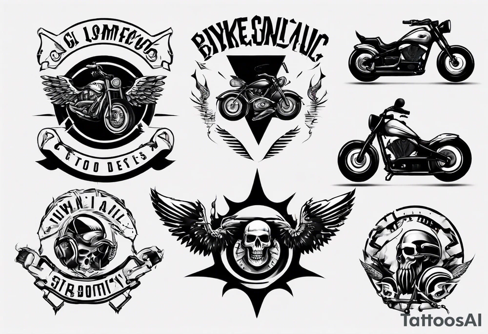 sexy biker company design tattoo idea